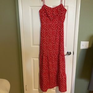 Red maxi dress